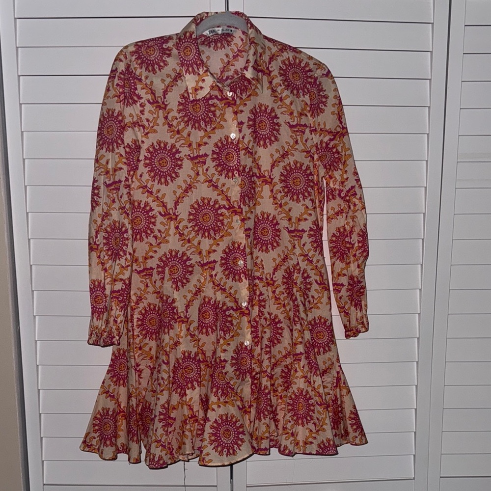 Zara Red Ruffled Tiered Mini Dress